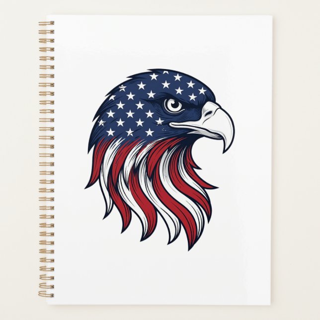 Patriotic Eagle Flag Vector Design for White Shirt Planner (Front)