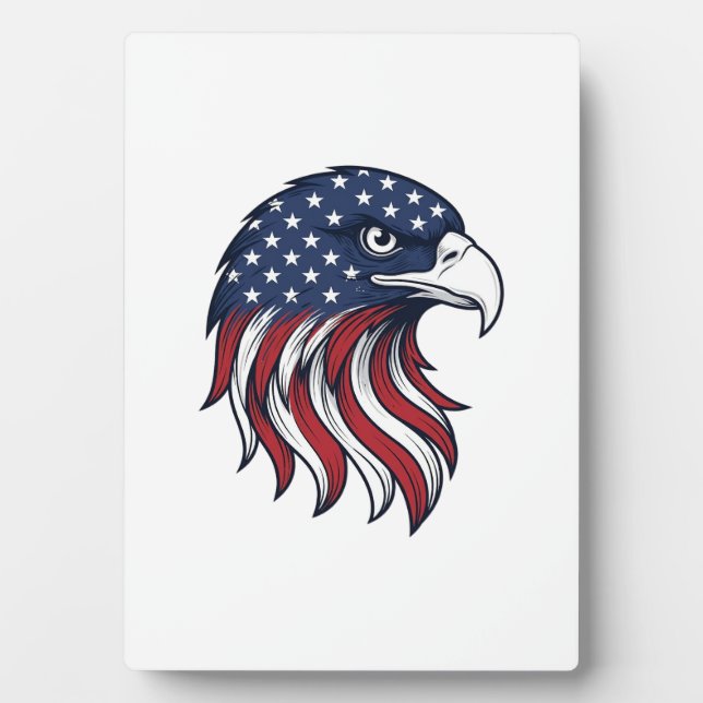 Patriotic Eagle Flag Vector Design for White Shirt Plaque (Front)