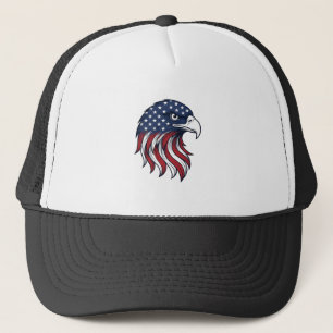 Patriotic Eagle Flag Vector Design for White Shirt Trucker Hat