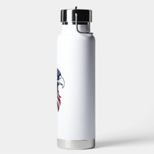 Patriotic Eagle Flag Vector Design for White Shirt Water Bottle
