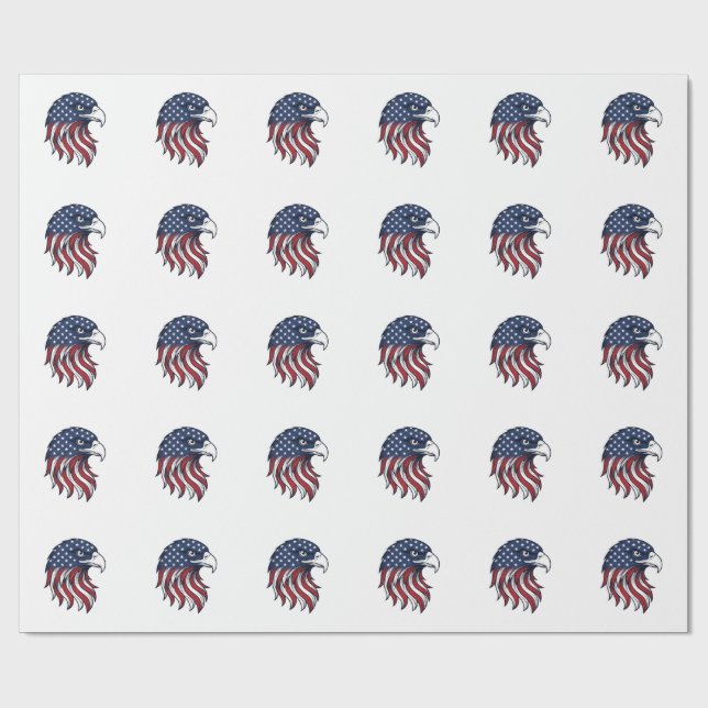 Patriotic Eagle Flag Vector Design for White Shirt Wrapping Paper (Flat)