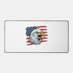 Patriotic Eagle Flag Vintage Vector Design_1 Desk Mat