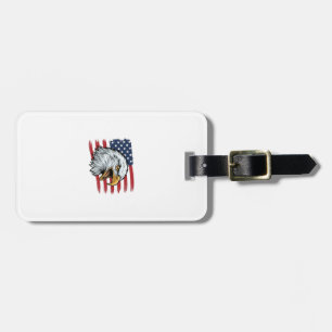 Patriotic Eagle Flag Vintage Vector Design_1 Luggage Tag