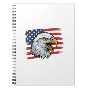 Patriotic Eagle Flag Vintage Vector Design_1 Notebook