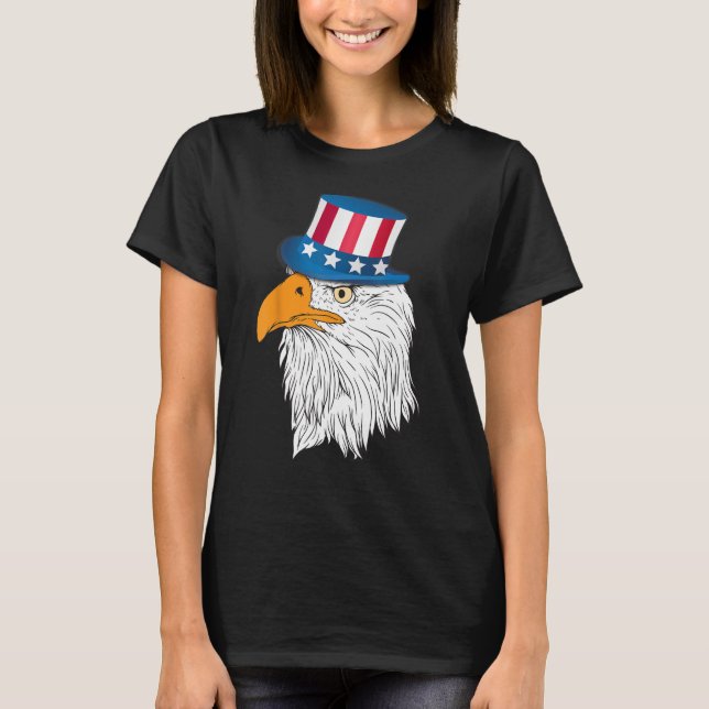 Patriotic Eagle Funny 4th of July Boys American Fl T-Shirt (Front)