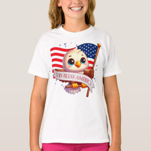 Patriotic Eagle GOD BLESS AMERICA flag, USA 🦅🇺🇸 T-Shirt