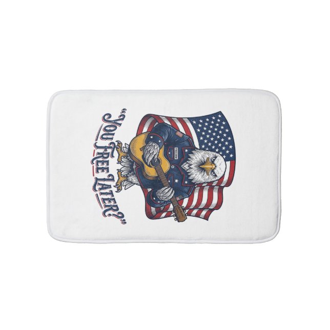 Patriotic Eagle Guitar Vintage Bath Mat (Front)