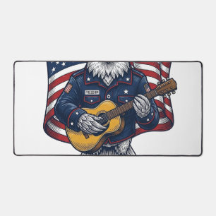Patriotic Eagle Guitar Vintage Desk Mat