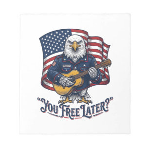 Patriotic Eagle Guitar Vintage Notepad