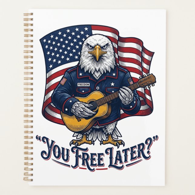 Patriotic Eagle Guitar Vintage Planner (Front)