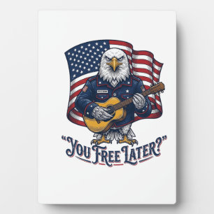 Patriotic Eagle Guitar Vintage Plaque