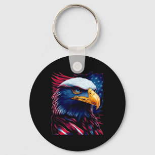 Patriotic Eagle Head - 4th Of July Independence Da Key Ring