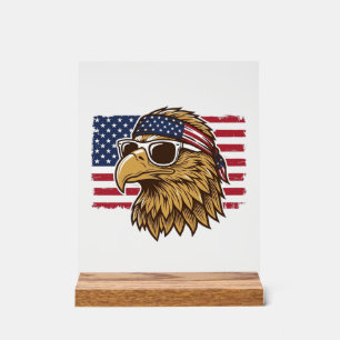 Patriotic Eagle Head Vintage Engraving Graphic_1 Acrylic Sign