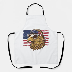 Patriotic Eagle Head Vintage Engraving Graphic_1 Apron