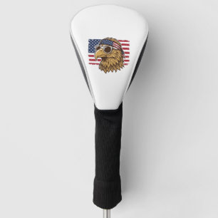 Patriotic Eagle Head Vintage Engraving Graphic_1 Golf Head Cover