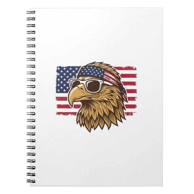 Patriotic Eagle Head Vintage Engraving Graphic_1 Notebook (Front)