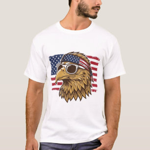 Patriotic Eagle Head Vintage Engraving Graphic_1 T-Shirt
