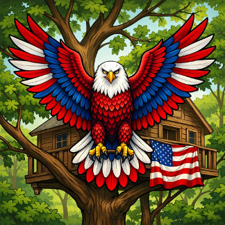 Patriotic Eagle Holiday Card 