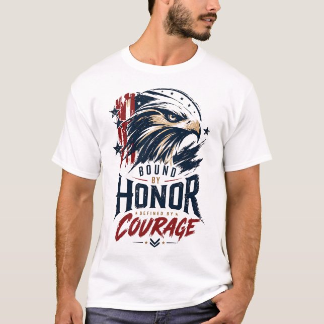 Patriotic Eagle Honour Courage Graphic T-Shirt (Front)