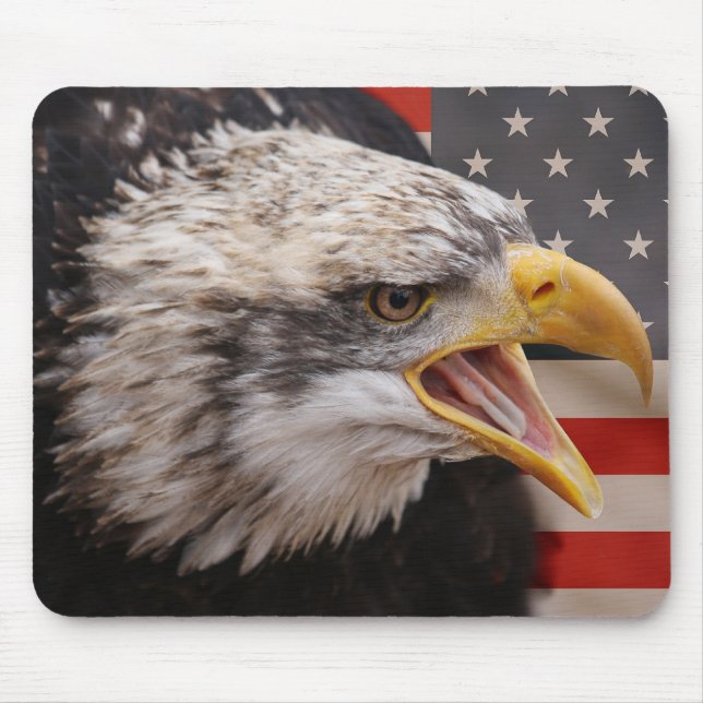 Patriotic Eagle Image Mouse Pad (Front)