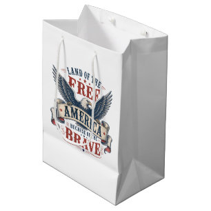 Patriotic eagle July 4th Medium Gift Bag