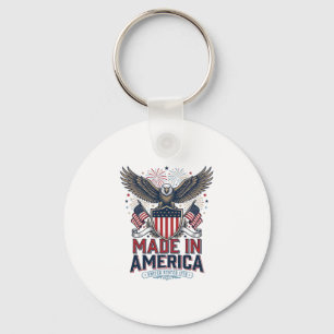 Patriotic Eagle Made in America 4th of July Shirt_ Key Ring