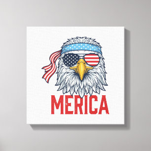 Patriotic Eagle Merica Vintage Engraving Shirt Des Canvas Print
