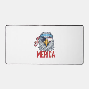 Patriotic Eagle Merica Vintage Engraving Shirt Des Desk Mat