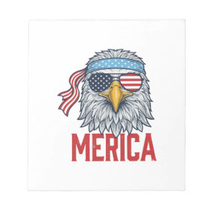 Patriotic Eagle Merica Vintage Engraving Shirt Des Notepad