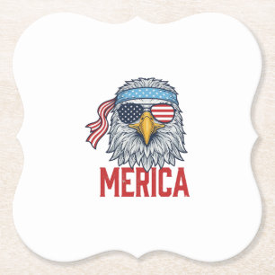 Patriotic Eagle Merica Vintage Engraving Shirt Des Paper Coaster