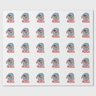 Patriotic Eagle Merica Vintage Engraving Shirt Des Wrapping Paper