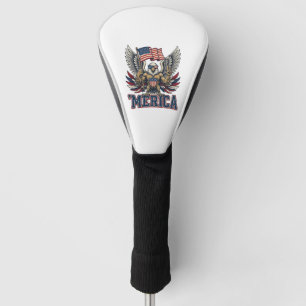 Patriotic Eagle Merica Vintage Vector Shirt Design Golf Head Cover