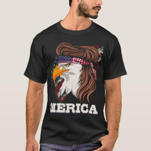 Patriotic Eagle Mullet 4th of July American Pride T-Shirt