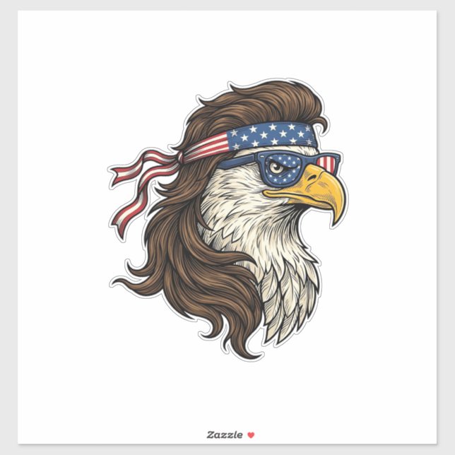 Patriotic Eagle Mullet Vintage Engraving Vector De (Sheet)