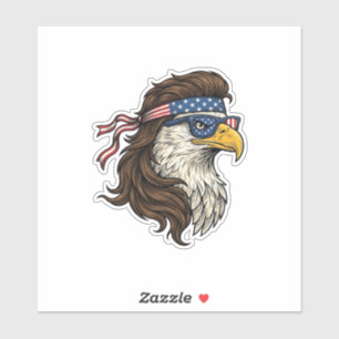 Patriotic Eagle Mullet Vintage Engraving Vector De