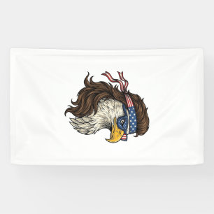 Patriotic Eagle Mullet Vintage Engraving Vector De Banner