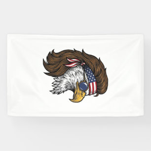Patriotic Eagle Mullet Vintage Engraving Vector De Banner
