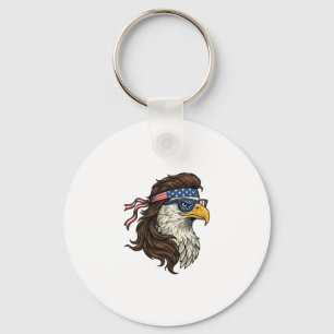 Patriotic Eagle Mullet Vintage Engraving Vector De Key Ring