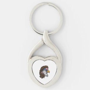Patriotic Eagle Mullet Vintage Engraving Vector De Key Ring