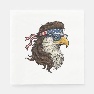 Patriotic Eagle Mullet Vintage Engraving Vector De Napkin