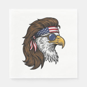 Patriotic Eagle Mullet Vintage Engraving Vector De Napkin