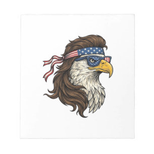 Patriotic Eagle Mullet Vintage Engraving Vector De Notepad