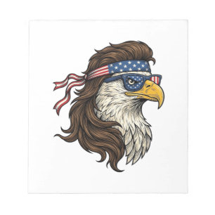 Patriotic Eagle Mullet Vintage Engraving Vector De Notepad