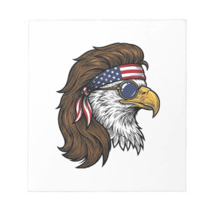 Patriotic Eagle Mullet Vintage Engraving Vector De Notepad