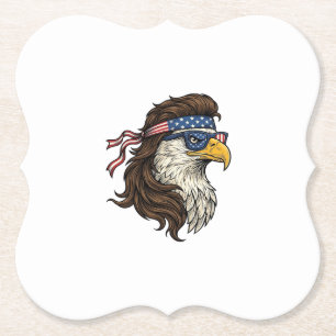 Patriotic Eagle Mullet Vintage Engraving Vector De Paper Coaster