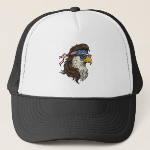Patriotic Eagle Mullet Vintage Engraving Vector De Trucker Hat