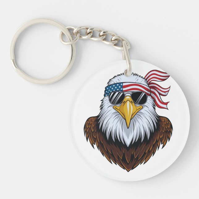 Patriotic Eagle Of USA Key Ring (Front)
