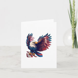 Patriotic Eagle on Folded Invitation