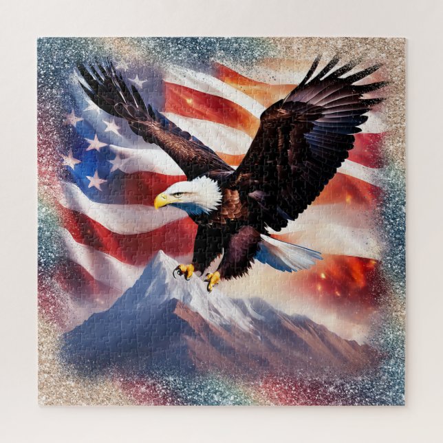 Patriotic Eagle Puzzle (Vertical)