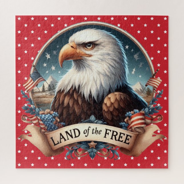 Patriotic Eagle Puzzle (Vertical)